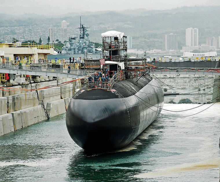 The USS City of Corpus Christi unloads at Dry Dock 1 at Pearl Harbor Naval Shipyard, the oldest dry dock in Pearl Harbor, built in 1917. Source: U.S. NAVY / 2010, as reported by Star Advisor, Dec. 23, 2019, “Pearl Harbor could get first new dry dock since 1943” by William Cole.